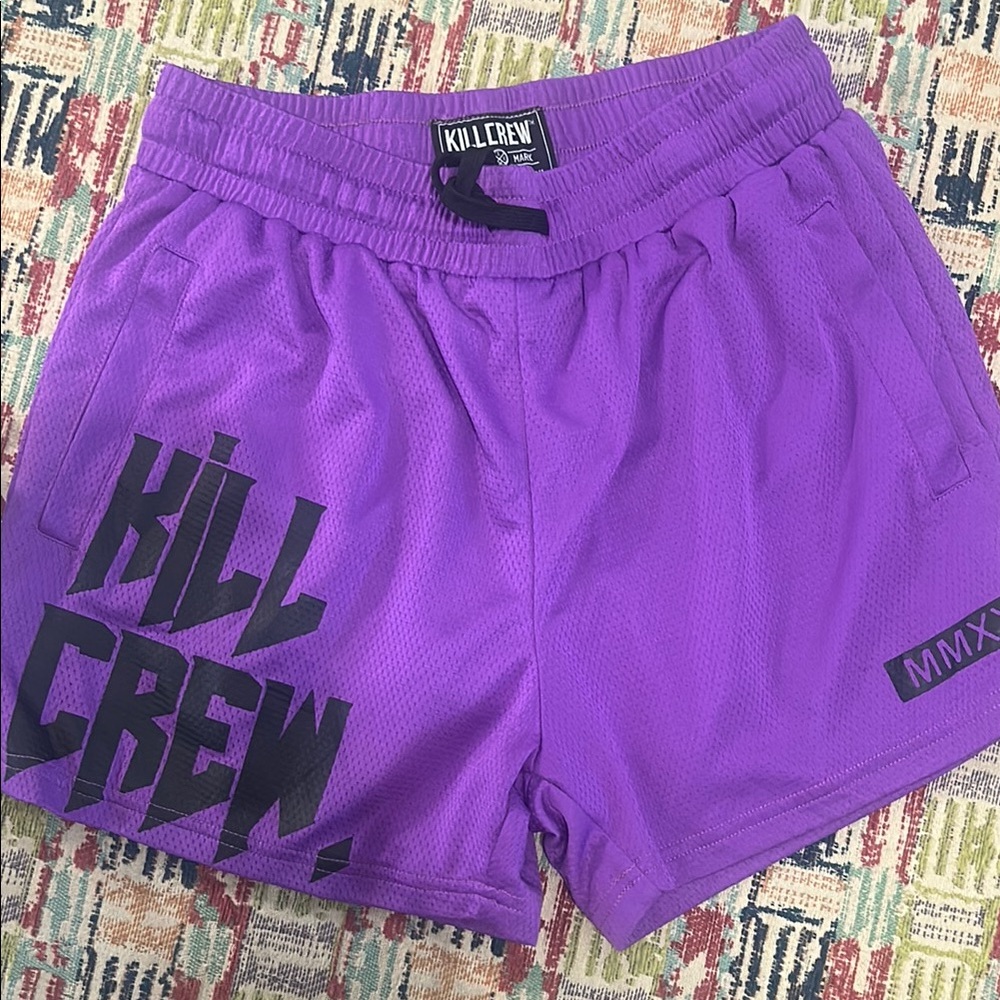 Kill Crew Purple Athletic Shorts Lightweight Design